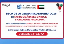 Beca de la Universidad Khalifa 2026 en Emiratos Árabes Unidos