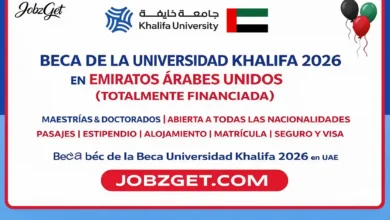 Beca de la Universidad Khalifa 2026 en Emiratos Árabes Unidos
