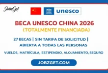 Beca UNESCO China 2026 totalmente financiada
